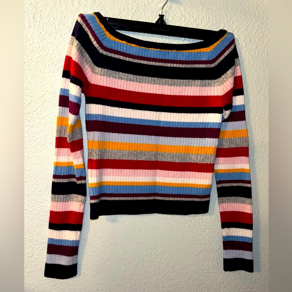 EUC Kendall and Kylie off the shoulder striped sweater XS